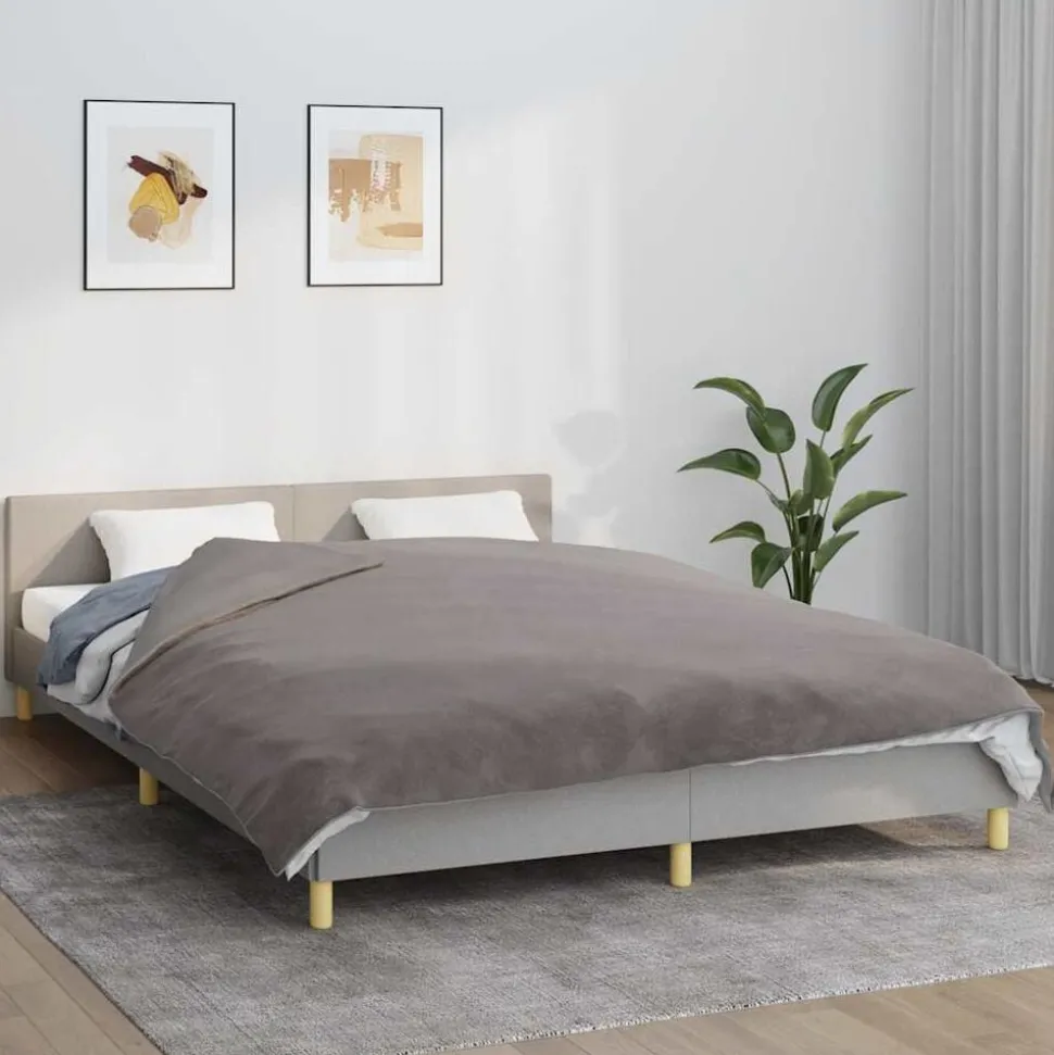 vidaXL Verzwaringsdeken met hoes 200x200 cm 9 kg stof grijs