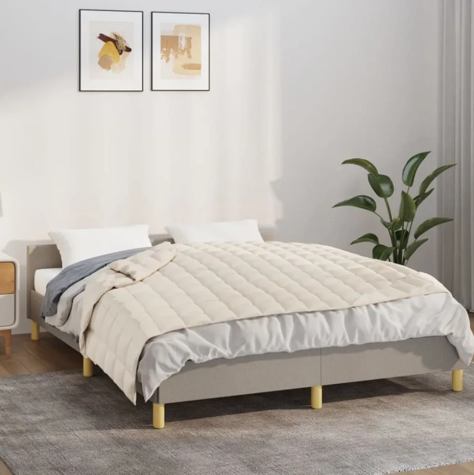 vidaXL Verzwaringsdeken 120x180 cm 9 kg stof lichtcrèmekleurig