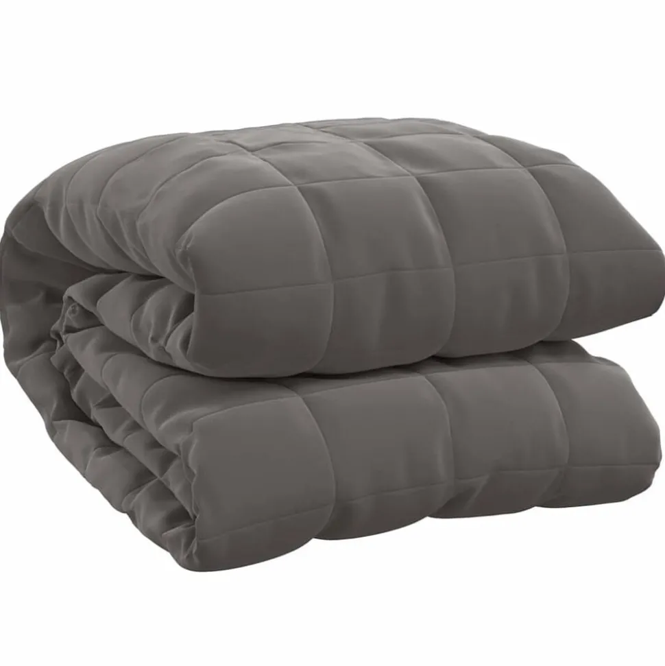 vidaXL Verzwaringsdeken 200x200 cm 13 kg stof grijs
