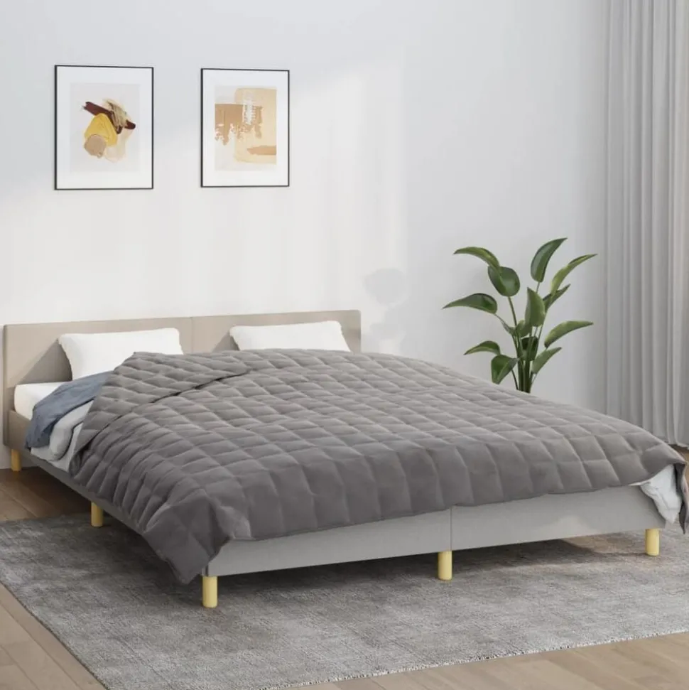 vidaXL Verzwaringsdeken 200x200 cm 13 kg stof grijs