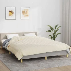 vidaXL Verzwaringsdeken 220x235 cm 15 kg stof lichtcrèmekleurig