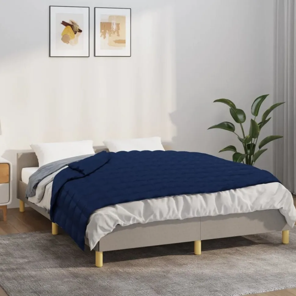 vidaXL Verzwaringsdeken 120x180 cm 9 kg stof blauw