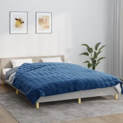 vidaXL Verzwaringsdeken 220x235 cm 15 kg stof blauw