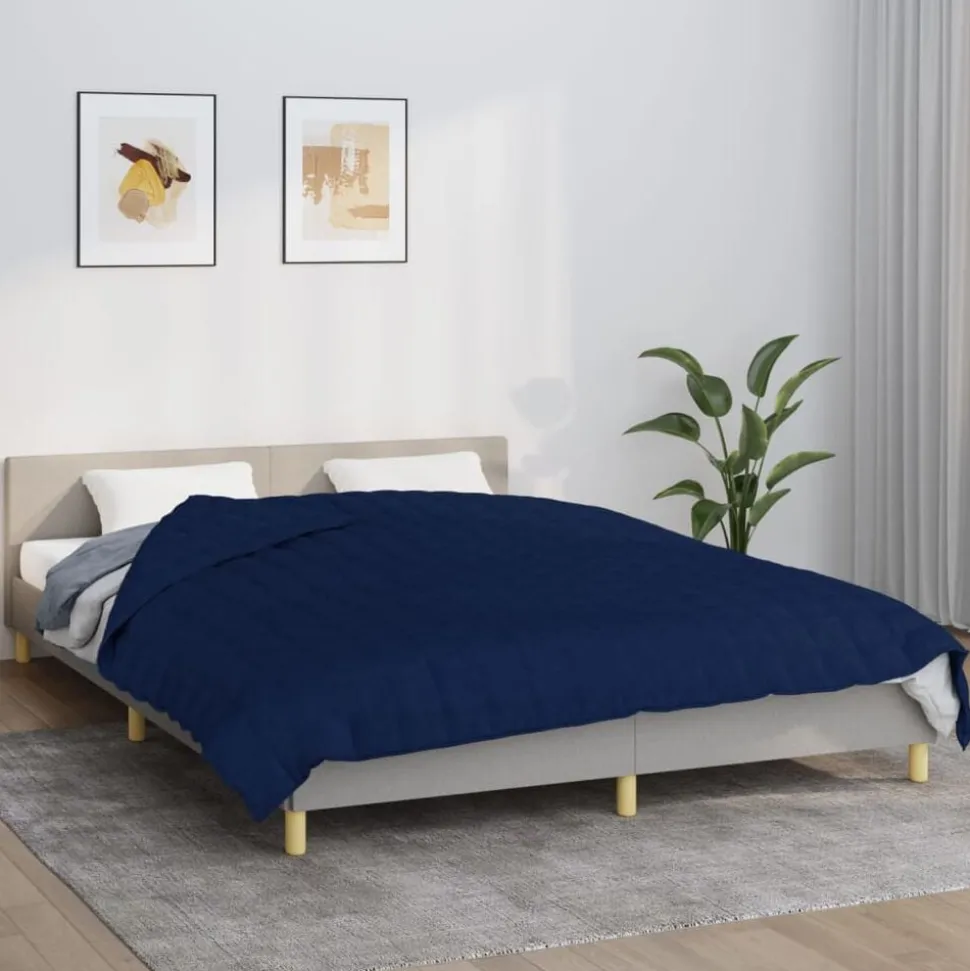 vidaXL Verzwaringsdeken 200x200 cm 13 kg stof blauw