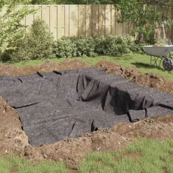 vidaXL Vijver Vlies Grijs 1 x 10 m Polyester en Katoen