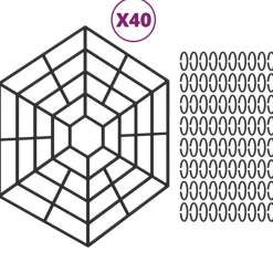 vidaXL Vijverbeschermers 40 st polypropeen zwart
