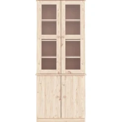 vidaXL Vitrinekast ALTA 77x35x186,5 cm massief grenenhout