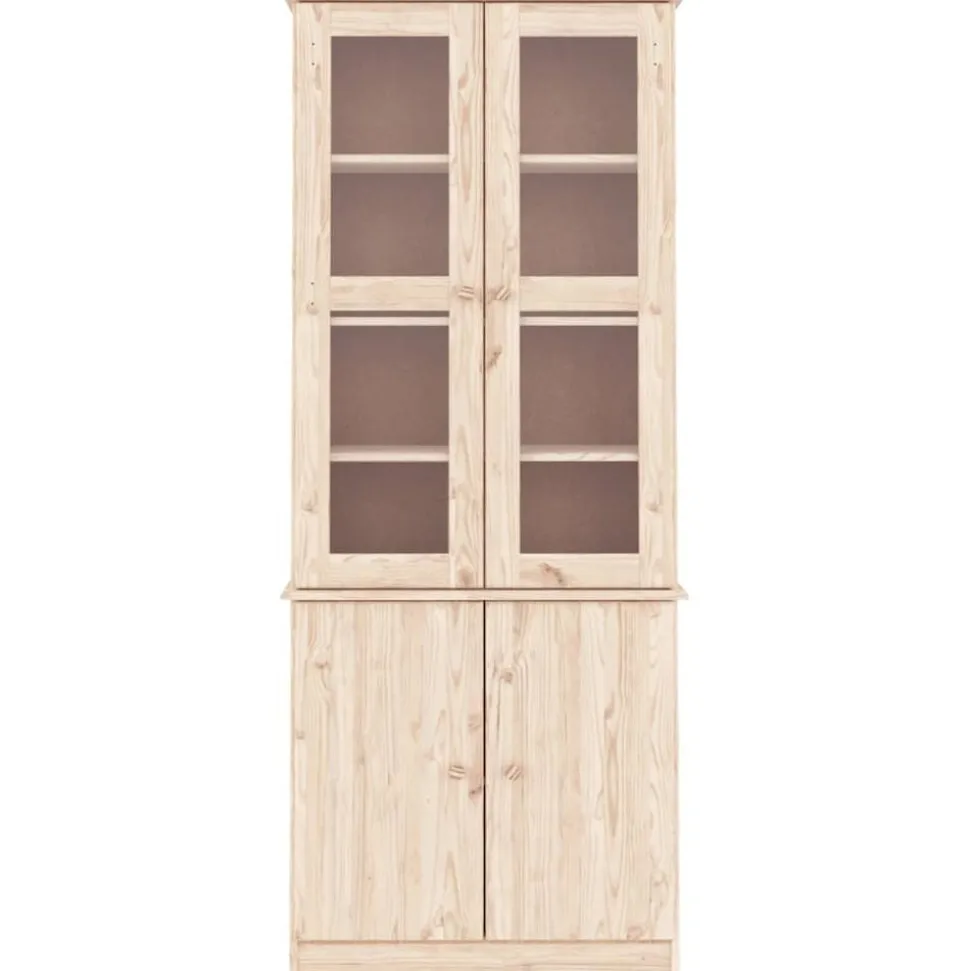 vidaXL Vitrinekast ALTA 77x35x186,5 cm massief grenenhout