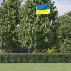 vidaXL Vlag Oekraïne met messing oogjes 90x150 cm