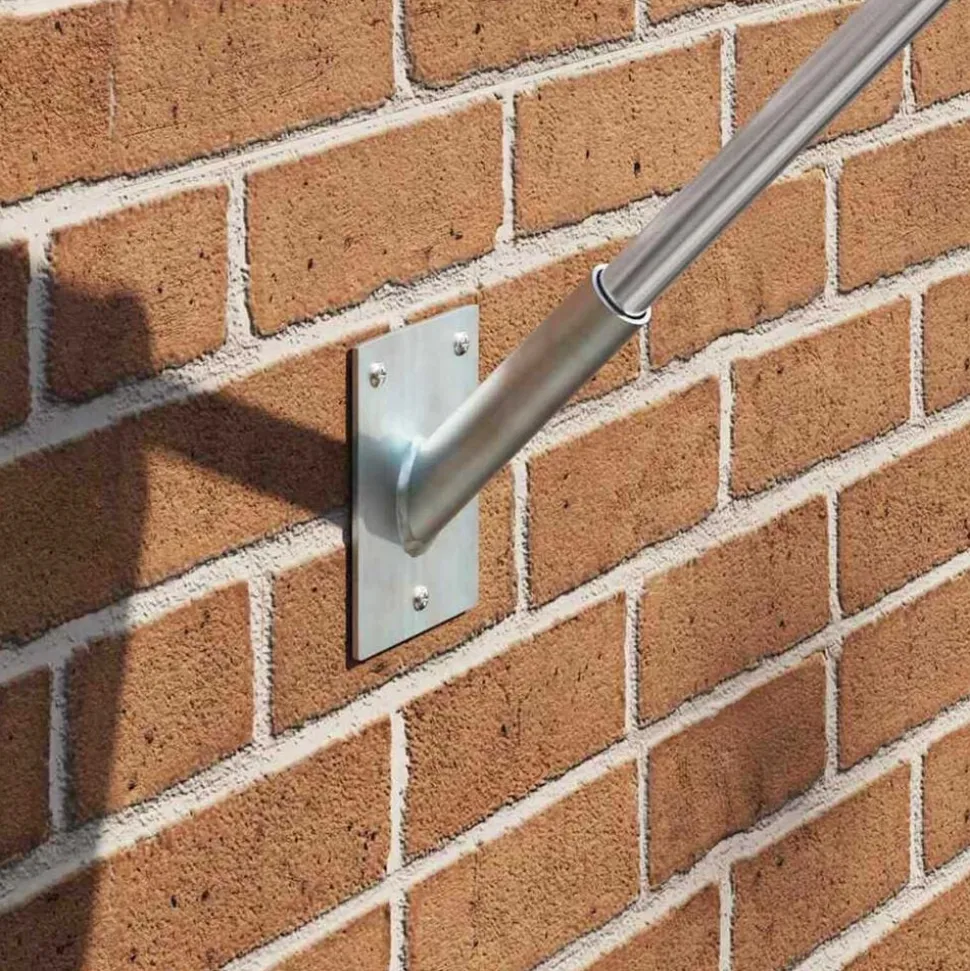 vidaXL Vlaggen Mast Houder Zilver 10,5 x 7,5 x 2,5 cm Staal