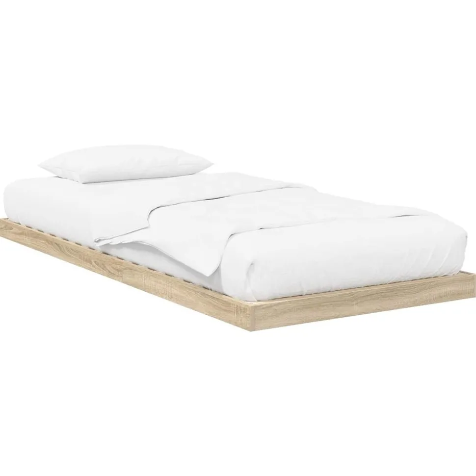 vidaXL Vloer bedframe Sonoma 75 x 190 cm Bewerkt hout