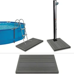 vidaXL Vloerelement voor solardouche of zwembadladder HKC