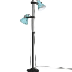 vidaXL Vloerlamp 25 W E27 25x25x90/140 cm verweerd blauw