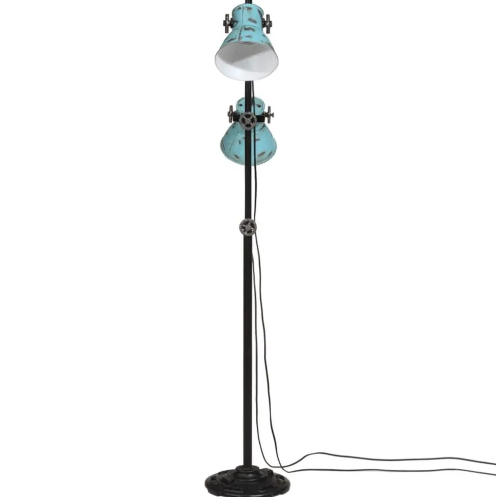 vidaXL Vloerlamp 25 W E27 25x25x90/140 cm verweerd blauw