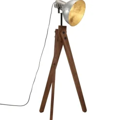 vidaXL Vloerlamp 25 W E27 45x45x120 cm vintage zilverkleurig