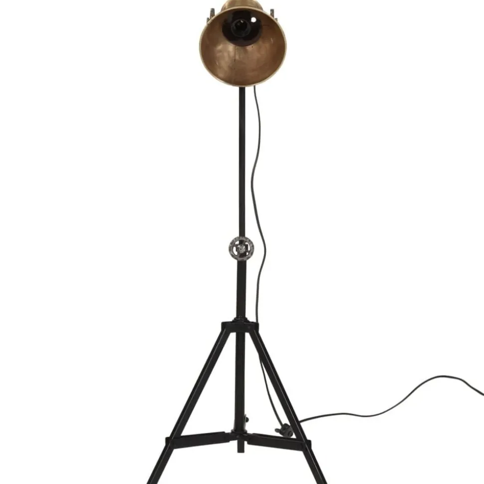 vidaXL Vloerlamp 25 W E27 35x35x65/95 cm antiek messingkleurig