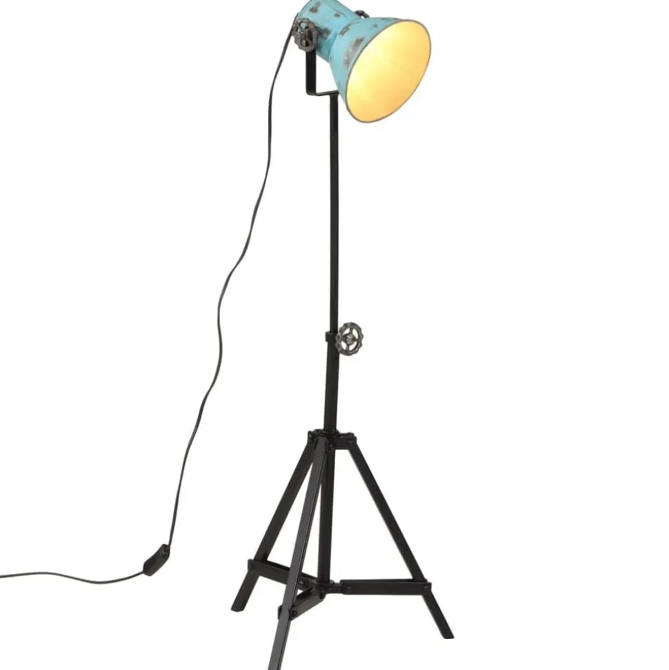 vidaXL Vloerlamp 25 W E27 35x35x65/95 cm verweerd blauw