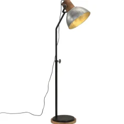 vidaXL Vloerlamp 25 W E27 30x30x100-150 cm vintage zilverkleurig