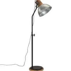 vidaXL Vloerlamp 25 W E27 30x30x100-150 cm vintage zilverkleurig