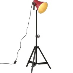 vidaXL Vloerlamp 25 W E27 35x35x65/95 cm verweerd rood