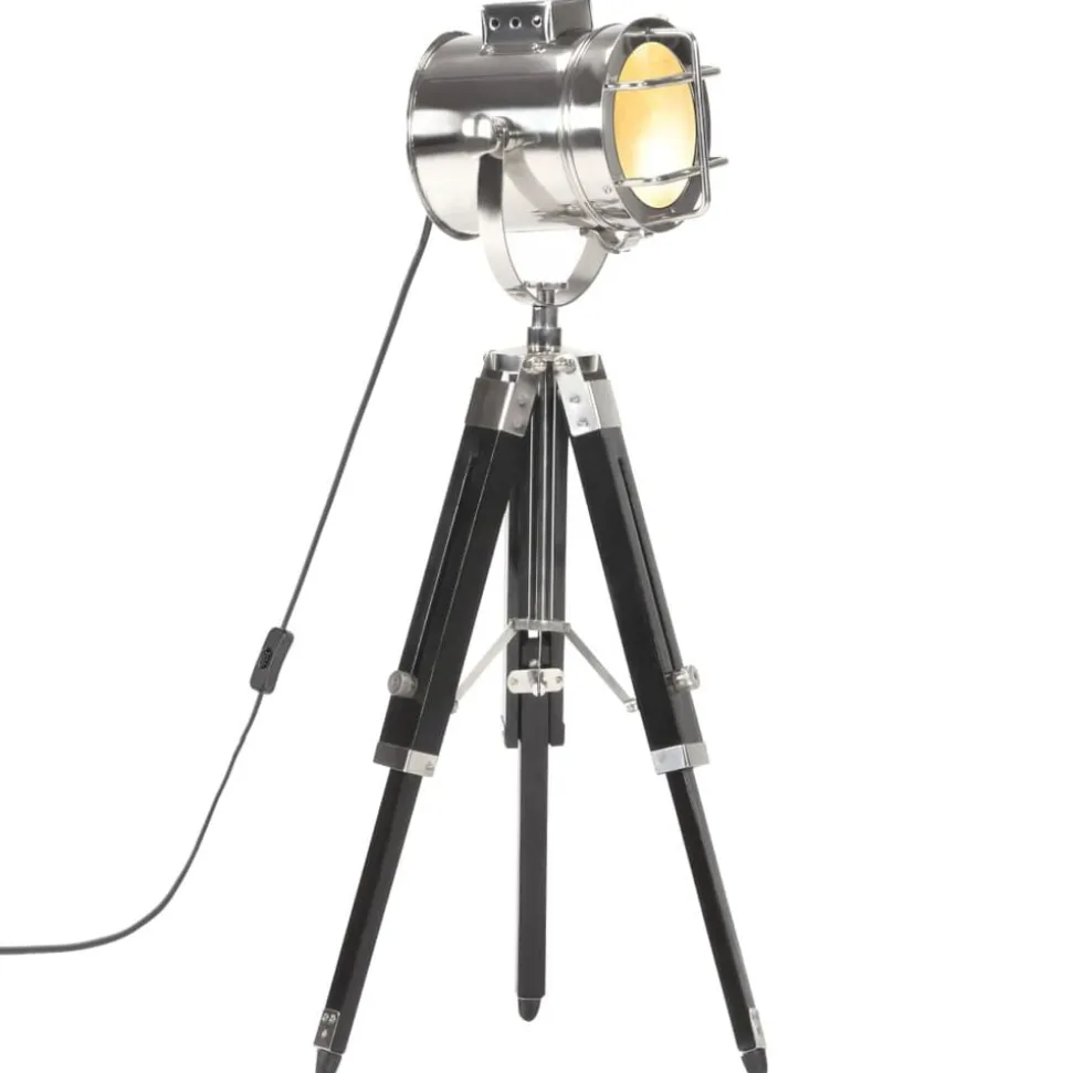 vidaXL Vloerlamp driepoot 69 cm massief mangohout zwart