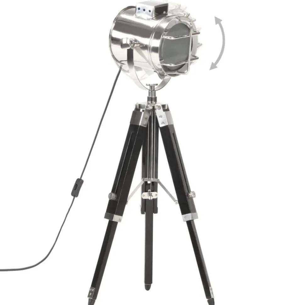 vidaXL Vloerlamp driepoot 69 cm massief mangohout zwart