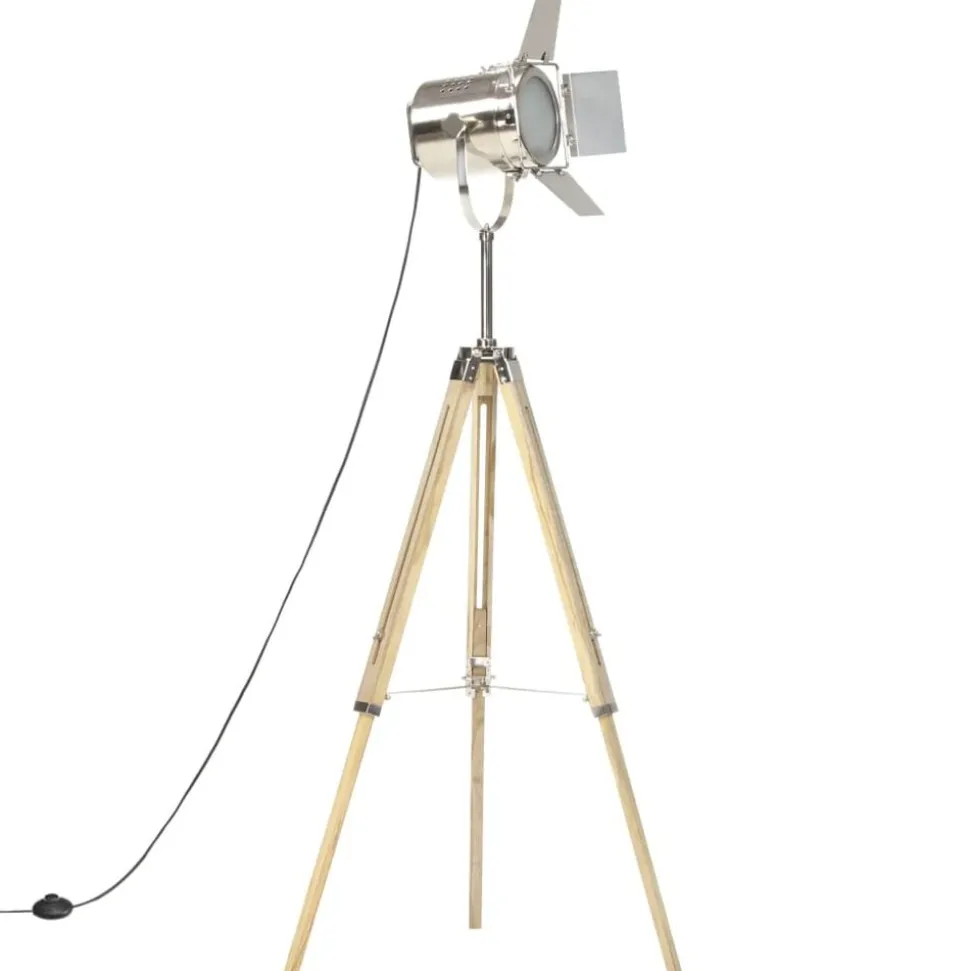 vidaXL Vloerlamp driepoot 140 cm massief mangohout