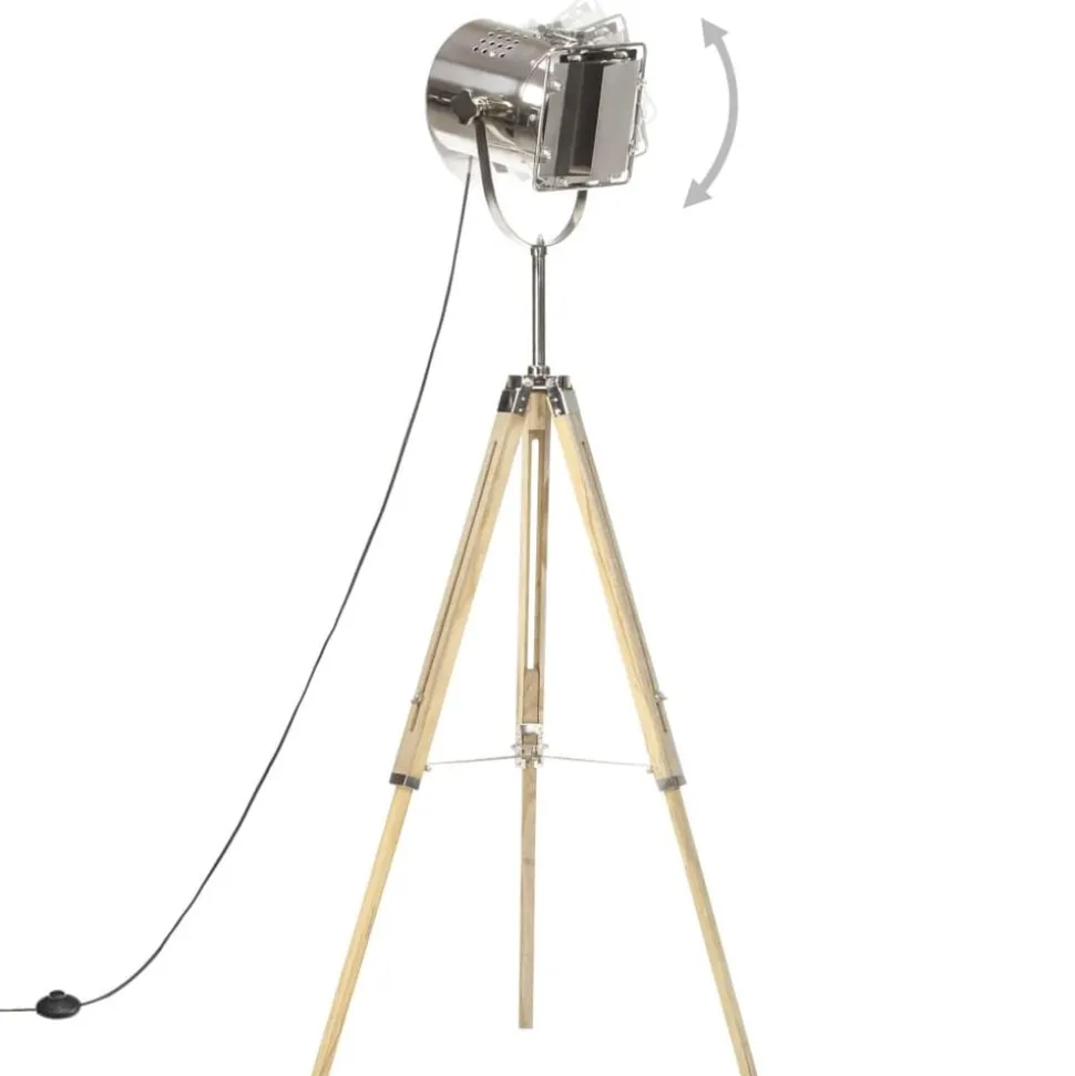 vidaXL Vloerlamp driepoot 140 cm massief mangohout