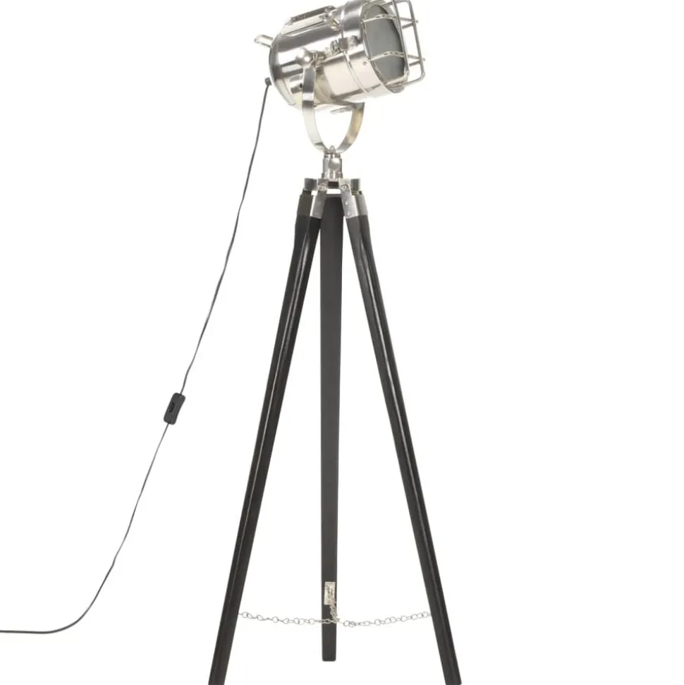 vidaXL Vloerlamp driepoot 97 cm massief mangohout zwart