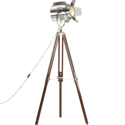 vidaXL Vloerlamp driepoot 180 cm massief mangohout