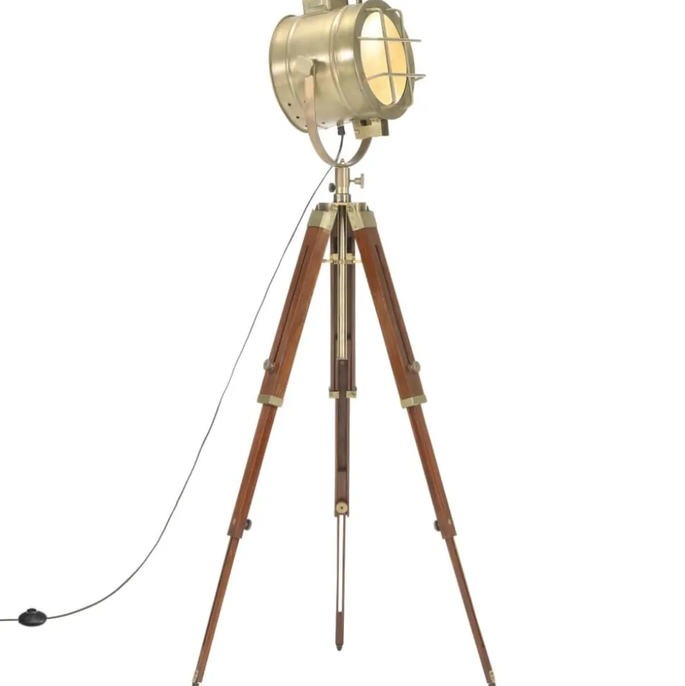 vidaXL Vloerlamp driepoot 165 cm massief mangohout
