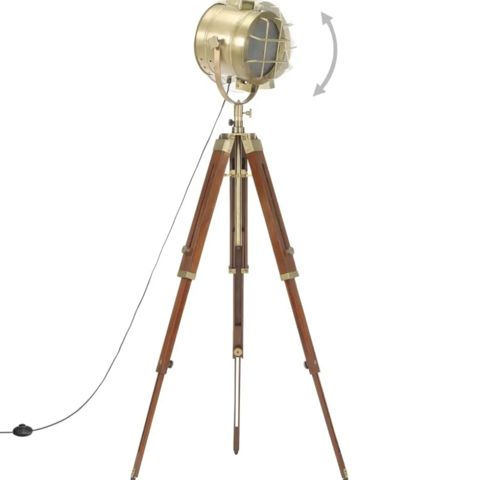 vidaXL Vloerlamp driepoot 165 cm massief mangohout