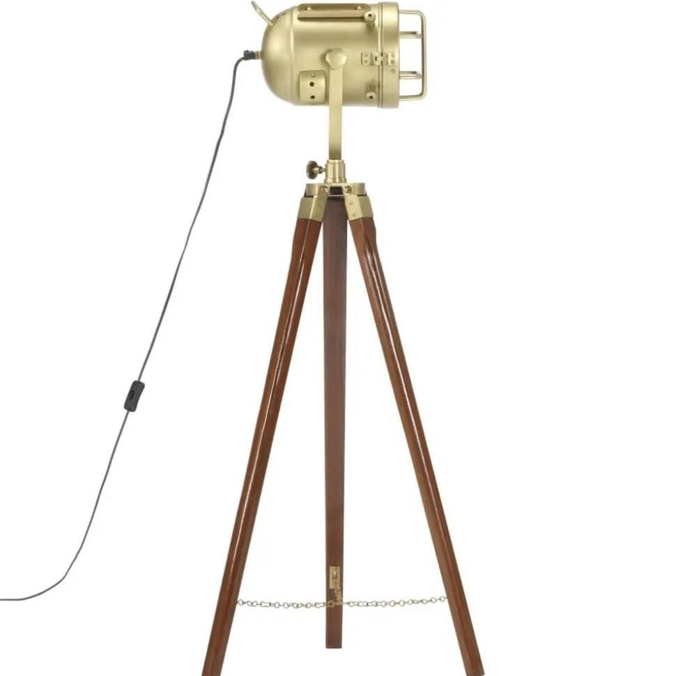vidaXL Vloerlamp driepoot 97 cm massief mangohout