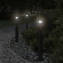 vidaXL Vloerlamp voor buiten 60 cm roestvrij staal zwart
