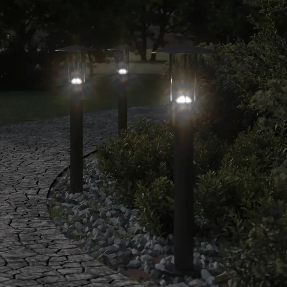 vidaXL Vloerlamp voor buiten 60 cm roestvrij staal zwart