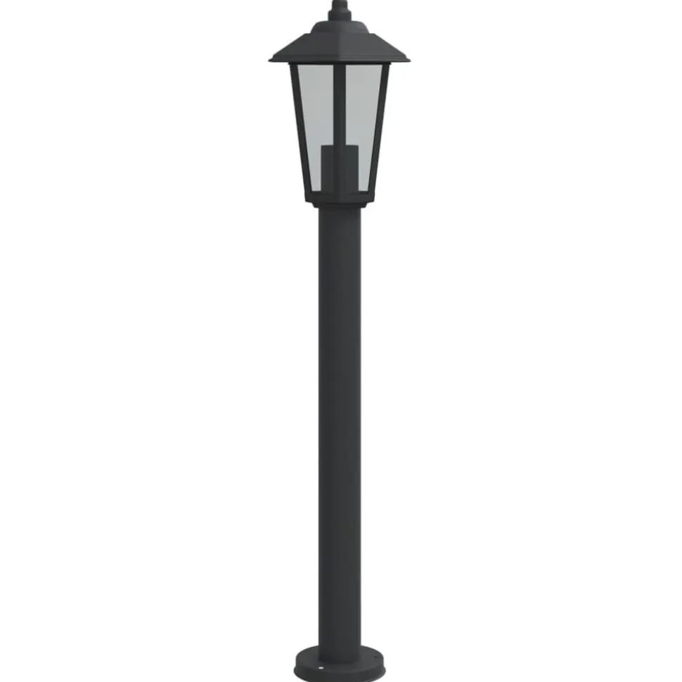 vidaXL Vloerlamp voor buiten 80 cm roestvrijstaal zwart