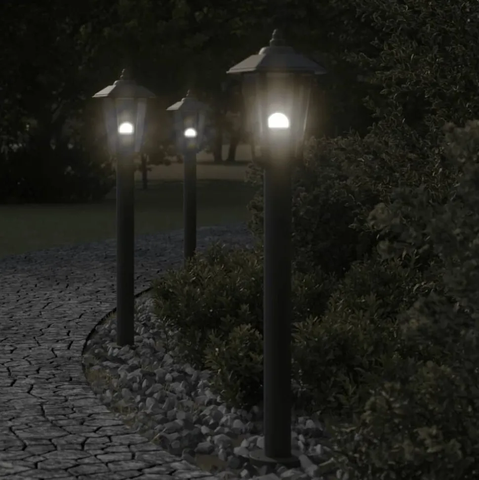 vidaXL Vloerlamp voor buiten 80 cm roestvrijstaal zwart