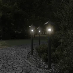 vidaXL Vloerlamp voor buiten 80 cm roestvrijstaal zwart