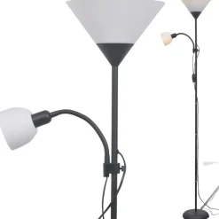 vidaXL Vloerlamp zwart