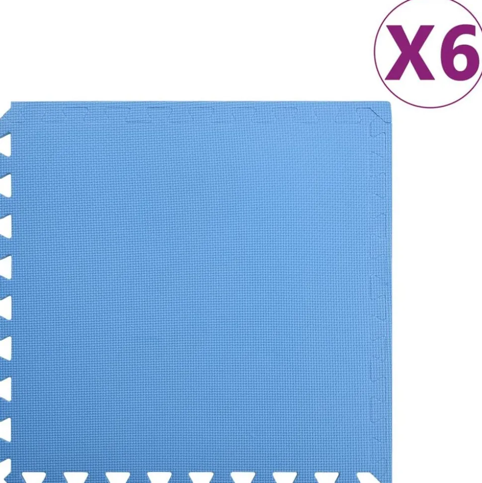 vidaXL Vloermatten 6 st 2,16 ㎡ EVA-schuim blauw