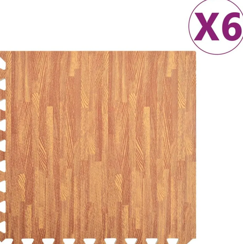 vidaXL Vloermatten 6 st 2,16 ㎡ EVA-schuim houtnerfprint