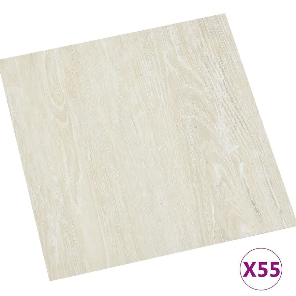 vidaXL Vloerplanken 55 pcs Crème 5,11 m² PVC