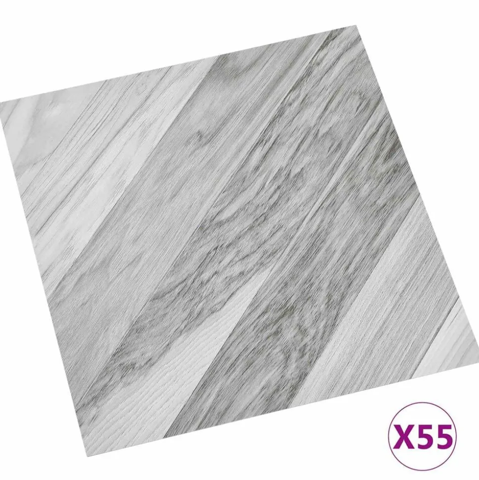 vidaXL Vloerplanken 55 pcs Grijs 5,11 m² PVC