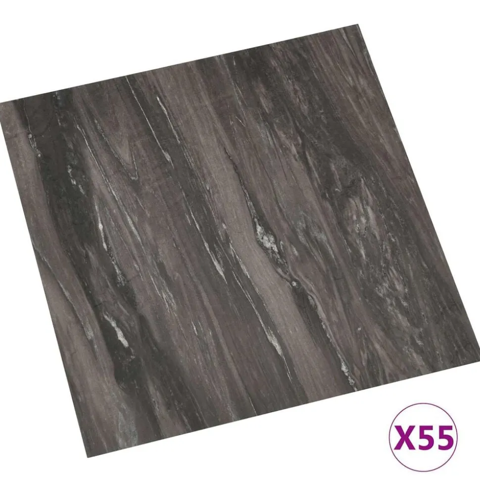 vidaXL Vloerplanken 55 pcs Donkergrijs 5,11 m² PVC