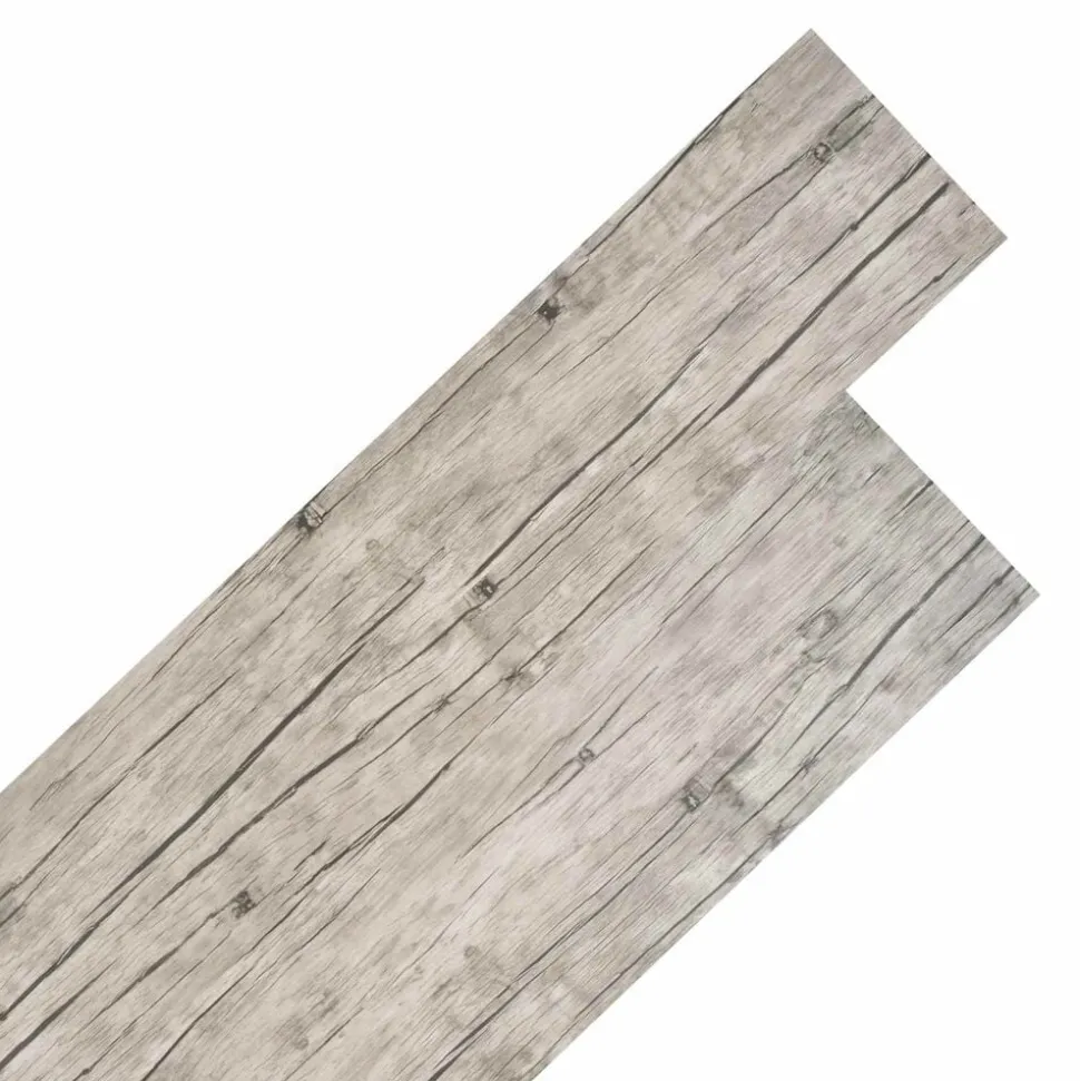 vidaXL Vloerplanken 18 pcs Grijs 5,26 m² PVC