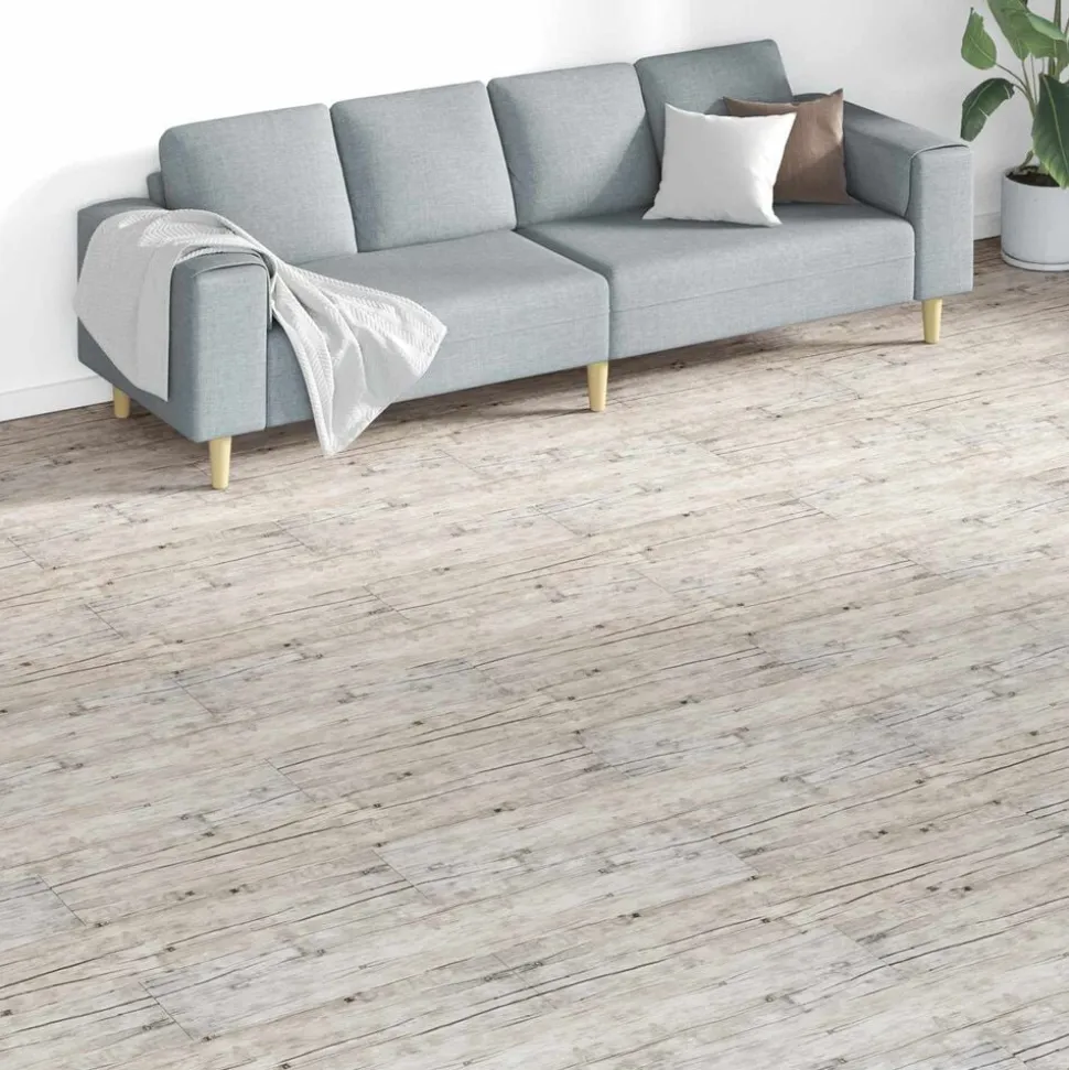 vidaXL Vloerplanken 18 pcs Grijs 5,26 m² PVC