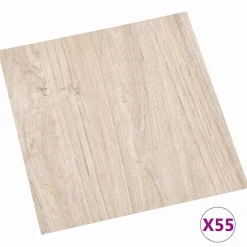 vidaXL Vloerplanken 55 pcs Licht Bruin 5,11 m² PVC
