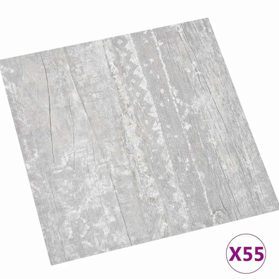 vidaXL Vloerplanken 55 pcs Grijs 5,11 m² PVC