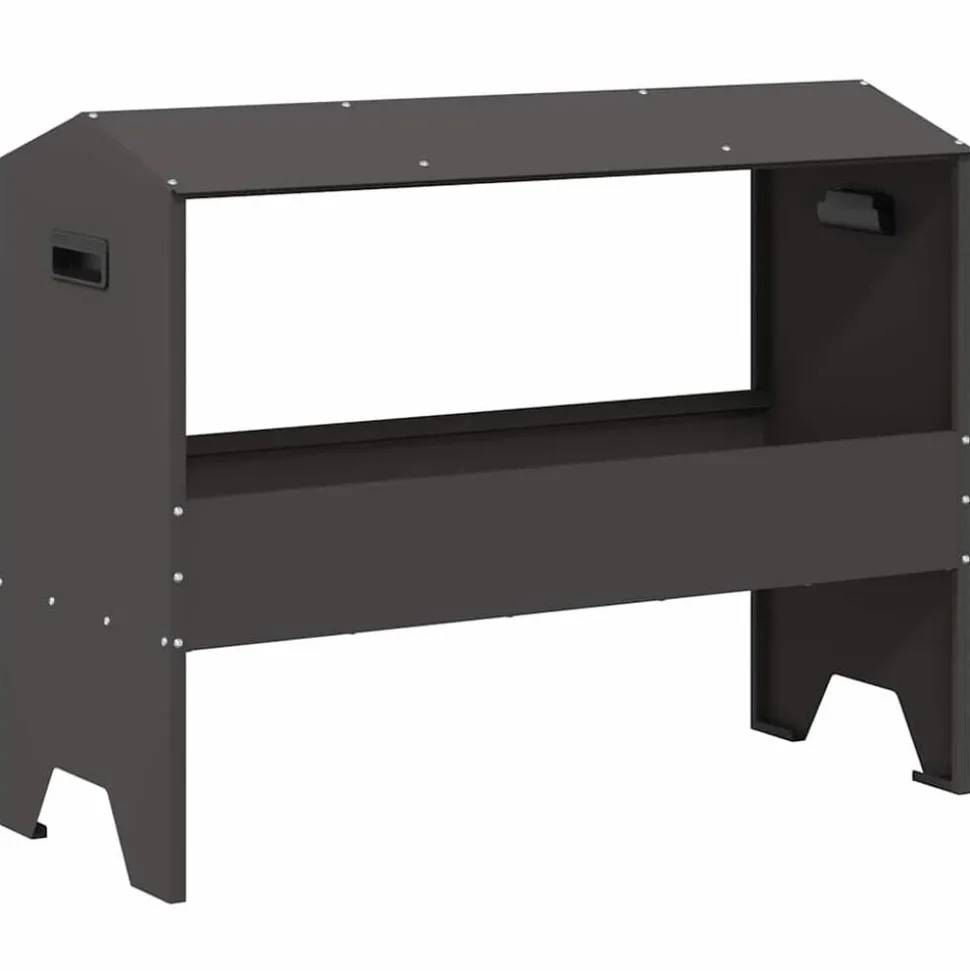 vidaXL Voederbak voor vee Zwart 79 x 35 x 62 cm Koudgewalst Staal