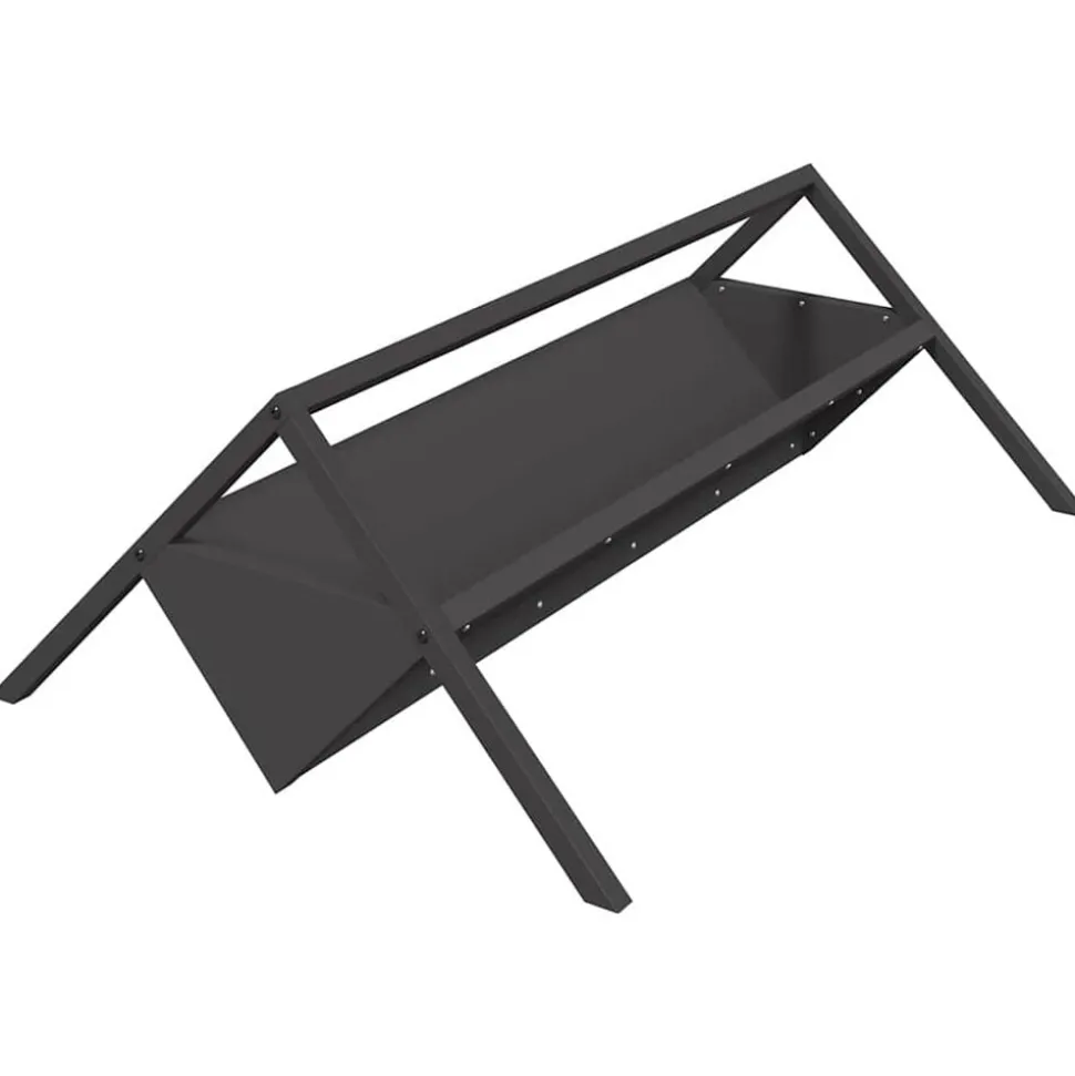 vidaXL Voederbak voor vee Zwart 111 x 76 x 38 cm Koudgewalst Staal